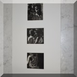 A15. Unframed triple black and white etching of children. Signed S. Hodgson. 20”h x 10”w - $28 